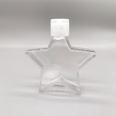 Hand Sanitizer Gel Bottle PET Plastic in Stock Portable Antibacterial Clear 50ml Transparent Flip Top Body Industrial Surface