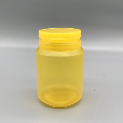 100ML PP yellow colour chewing gum bottle with candy