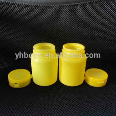 100ml Empty plastic round shape HDPE white bottle, chewing gum candy bottle with tear-off cap