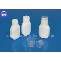 empty plastic bottles for liquid, HDPE oral liquid bottle,liquid medicine bottle,oral liquid bottle with clean measuring cup