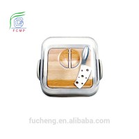 plastic cheese cover box with wood basd for cake shop