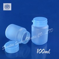 Chewing gum bottle with flip top ,Round shape candy bottle jar with pulling off lid,Mentos style clean blue chewing gum bottle