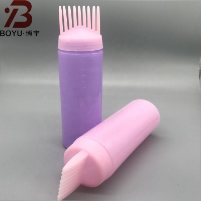 170ml PE material Hair Tools Hair  Shampoo Bottle with Graduated Brush